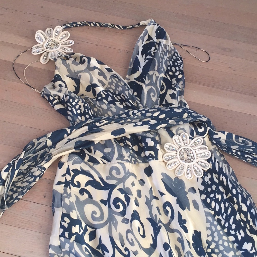 Naeem Khan Silk Floral EmbellishedGown REDUCED 50% - Picture 2 of 6